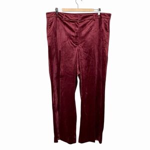 Express Microfiber Dress Pants Red Womens Size 18S Short Wide Leg High Rise Glam